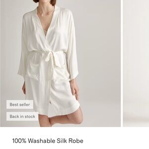 Washable Silk Wrap Robe in Blush - Women’s Lightweight Lounge Robe